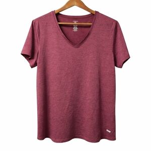 Athletic Works Women's Short Sleeve Tee - Maroon Burgandy Size Xxl